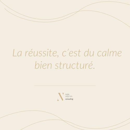 Citation visuelle La réussite, c'est du calme bien structurée